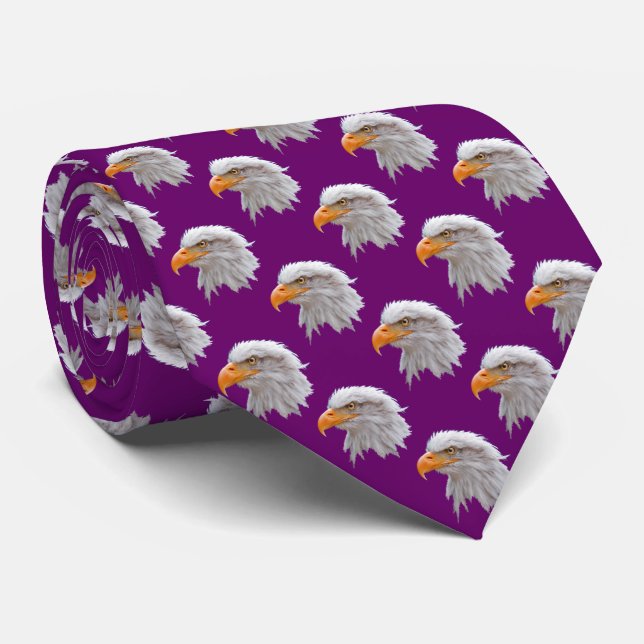 Eagle Frenzy Tie (Fuschia) (Rolled)