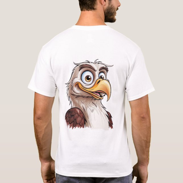 eagle funny cartoon picture T-Shirt (Back)