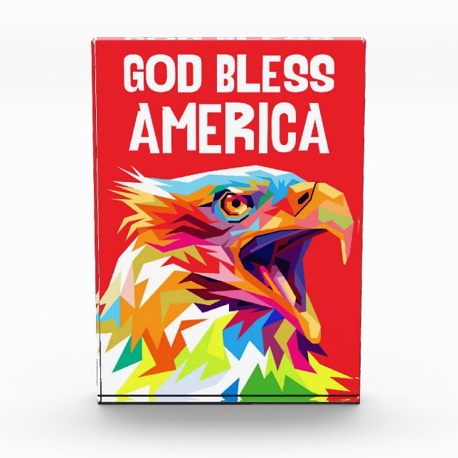 Eagle God Bless America Photo Block (Front)