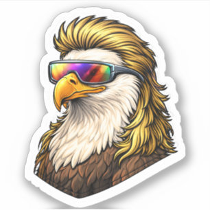 Eagle Golden Mullet Sticker