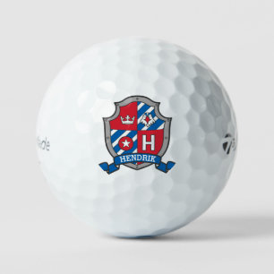 Eagle H monogram red blue crest Golf Balls