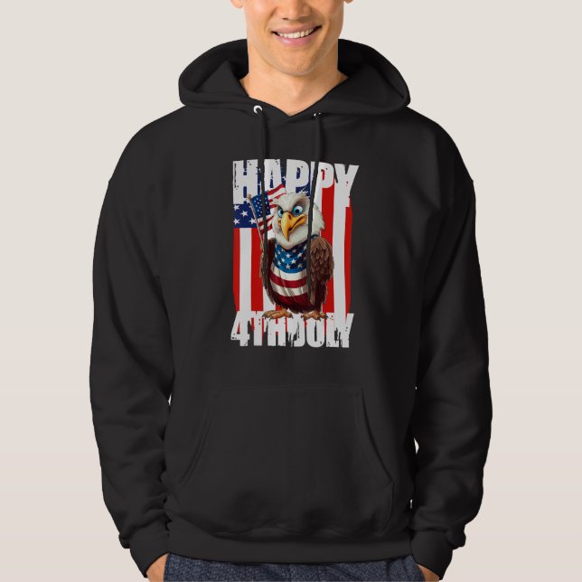Eagle Happy 4th Of July Patriotic American 1 Hoodie (Front)