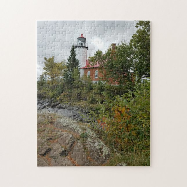 Eagle Harbor Lighthouse on Lake Superior Jigsaw Puzzle (Vertical)