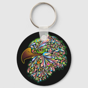 Eagle Hawk Psychedelic Key Ring
