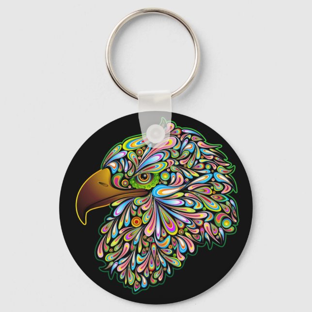 Eagle Hawk Psychedelic Key Ring (Front)