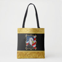 Eagle head  and a American flag gold foil design