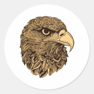 Eagle head animal classic round sticker