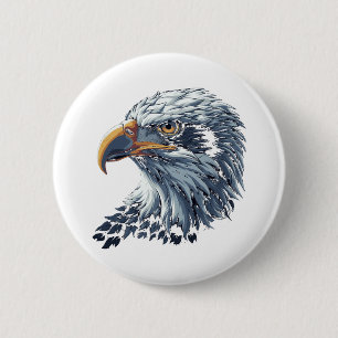 Eagle head, eagle 6 cm round badge