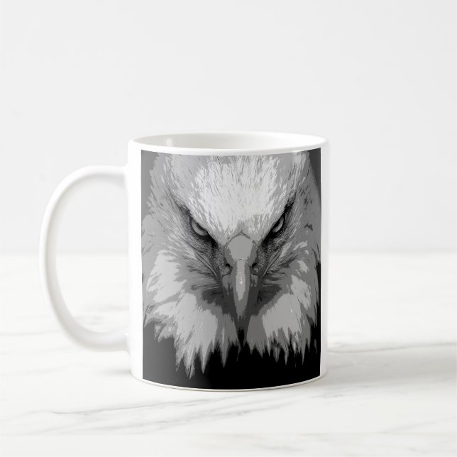Eagle Head Modern Pop Art Template Animals Coffee Mug (Left)