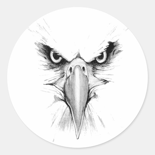 Eagle Headface Tattoo Classic Round Sticker (Front)