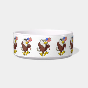 Eagle holding flag at 4th July   choose back color Bowl