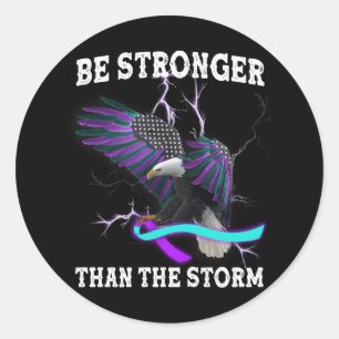 Eagle I Wear Teal And Purple Suicide Prevention T- Classic Round Sticker