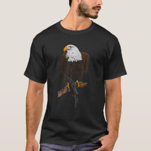 Eagle Imprint American Animal Bald Eagle Patriotic T-Shirt