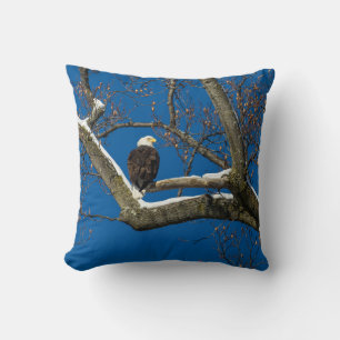 Eagle in a  Snowy Tree Cushion