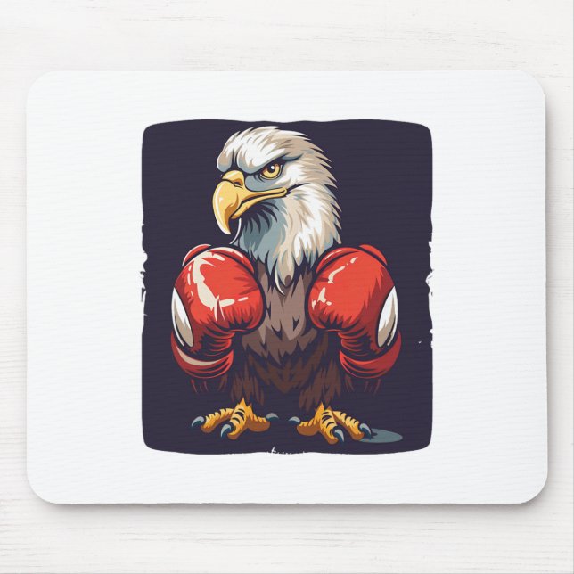 Eagle In Boxing Gloves For A Strong And Resilient  Mouse Mat (Front)
