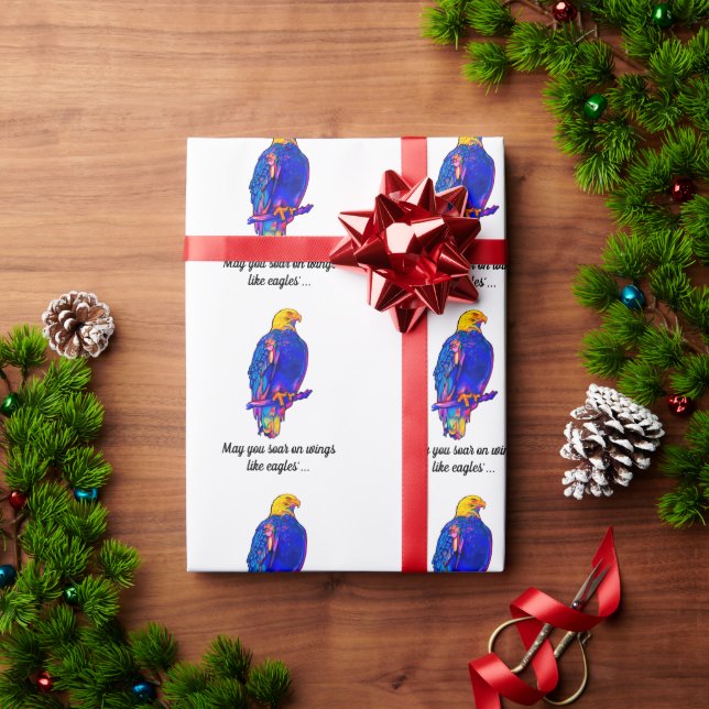 Eagle in Colours Bible Wings Like Eagles Wrapping Paper (Holiday Gift)