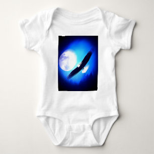 Eagle in Flight & Full Moon Baby Bodysuit