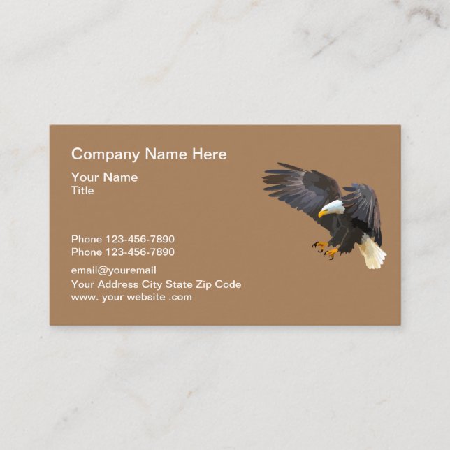 Eagle In Flight Logo Design Business Card (Front)