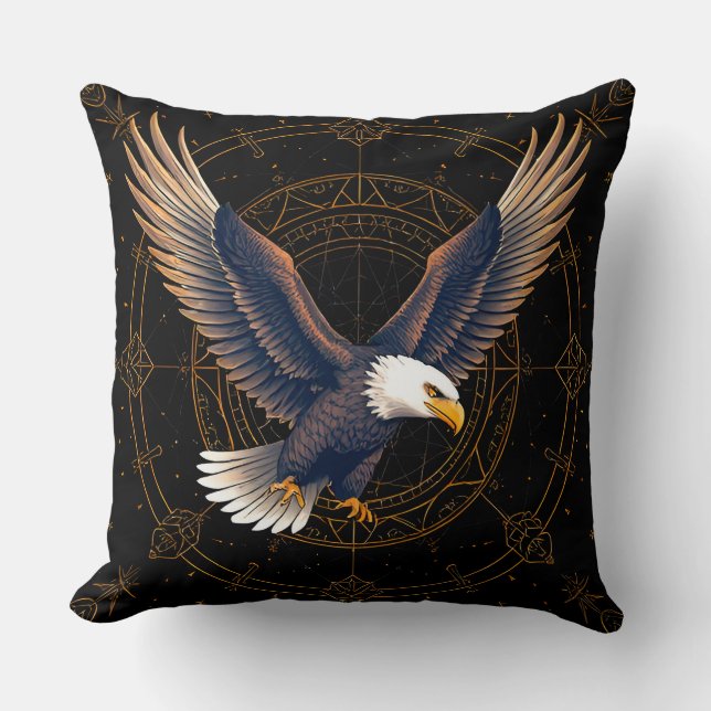 Eagle in Flight Stars and Night Sky Cushion (Front)