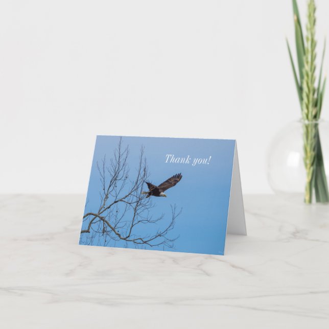 Eagle In Flight Thank You Card (Front)