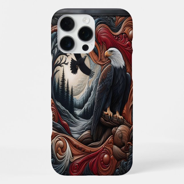 Eagle in Nature Forest Design iPhone Case (Back)