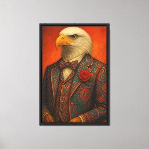 Eagle in Ornate Suit Art Canvas Print