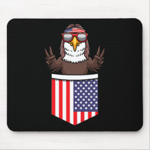 Eagle In Pocket Patriotic Independence Day 4th Of Mouse Mat