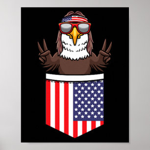Eagle In Pocket Patriotic Independence Day 4th Of  Poster