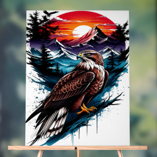 Eagle in the mountain acrylic sign
