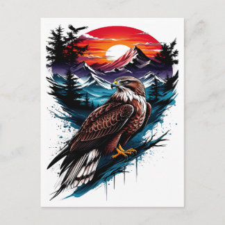 Eagle in the mountain invitation postcard