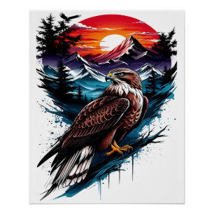 Eagle in the mountain poster