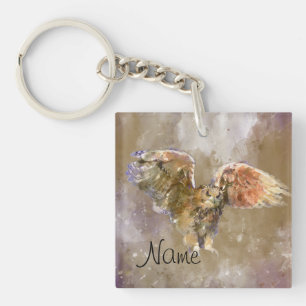 Eagle in watercolor key ring