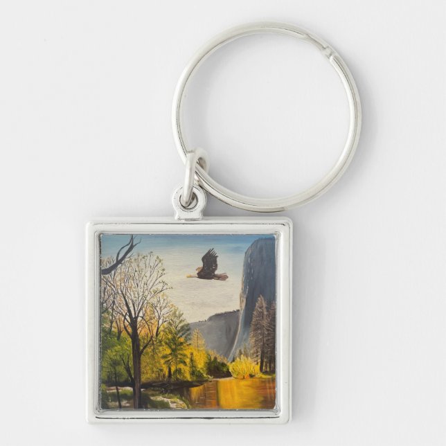 Eagle in Yosemite National Park, by Gary Poling Key Ring (Front)