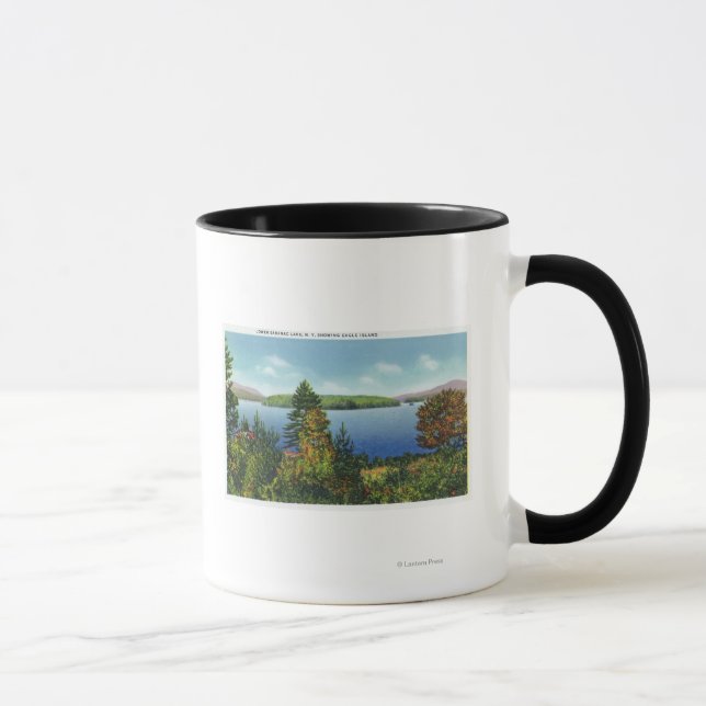 Eagle Island and Lower Saranac Lake View Mug (Right)