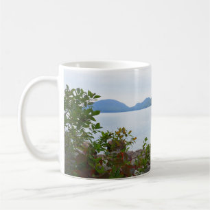 Eagle Lake and Red Maple Leaves Coffee Mug