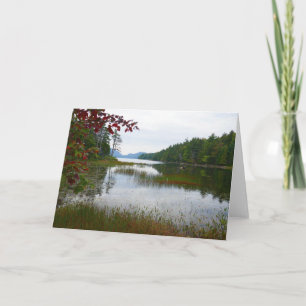 Eagle Lake and Red Maple Leaves II Card