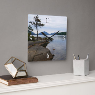 Eagle Lake at Acadia National Park Square Wall Clock