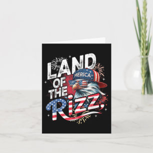 Eagle Land Of The Rizz Funny Patriotic 4th Of July Card