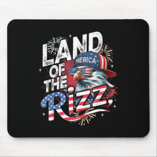 Eagle Land Of The Rizz Funny Patriotic 4th Of July Mouse Mat