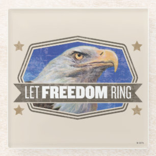 Eagle-Let Freedom Ring Glass Coaster