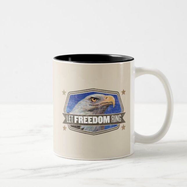 Eagle-Let Freedom Ring Two-Tone Coffee Mug (Right)