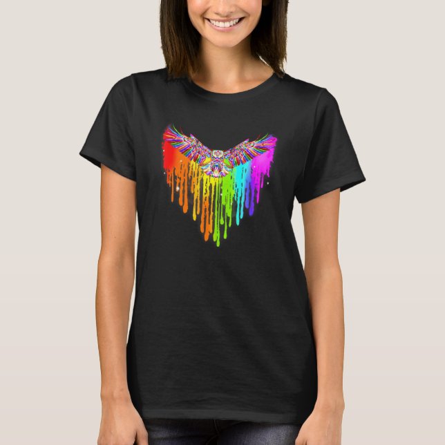 Eagle Lgbt Pride Colour Heart Gay Les Bisexual Les T-Shirt (Front)