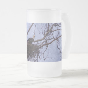 Eagle Lookout Painting Frosted Glass Beer Mug