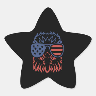 Eagle Lover Gift| Eagle American Flag Independence Star Sticker