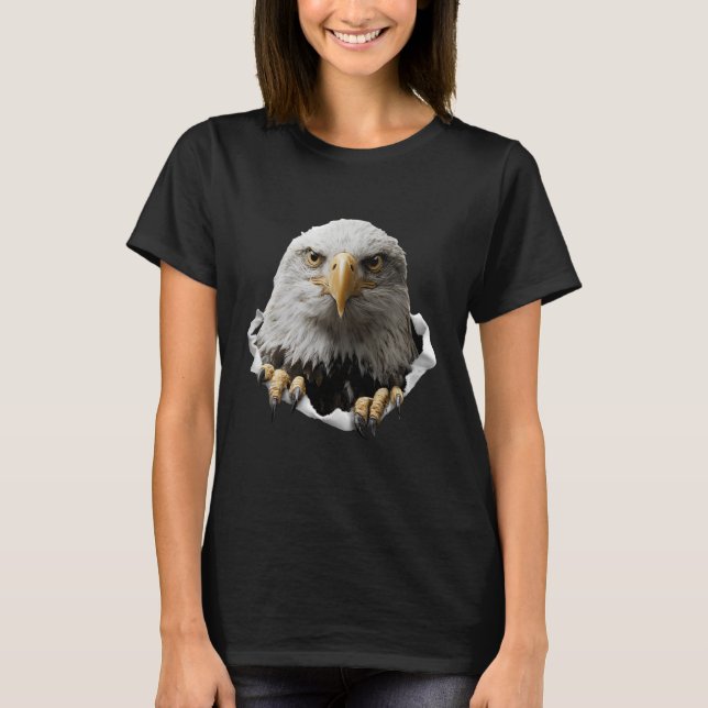 Eagle Lover Portrait Artwork Wildlife Forest Anima T-Shirt (Front)