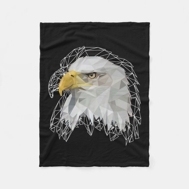 Eagle Lowpoly Fleece Blanket (Front)