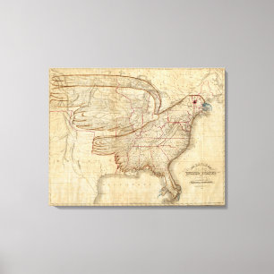 Eagle Map of the United States Canvas Print