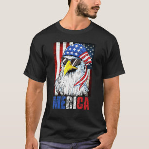 Eagle Merica 4th Of July American Flag Stars Strip T-Shirt