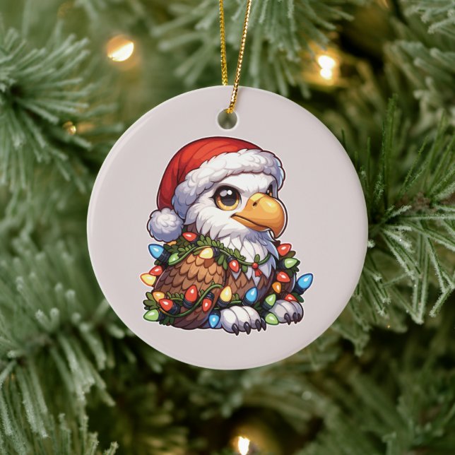 eagle Merry Christmas Winter Animals Cute eagles Ceramic Tree Decoration (Tree)