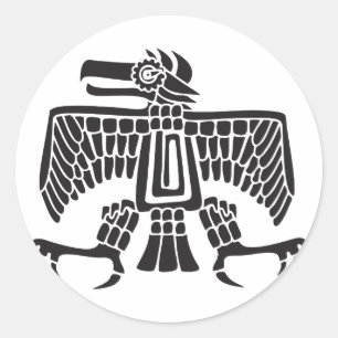 Eagle, Mexican hieroglyph(Maya) Classic Round Sticker